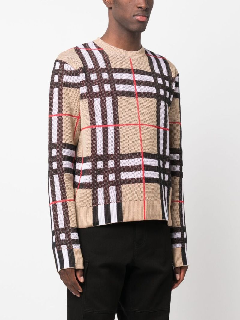 Neutral Vintage Check Sweater