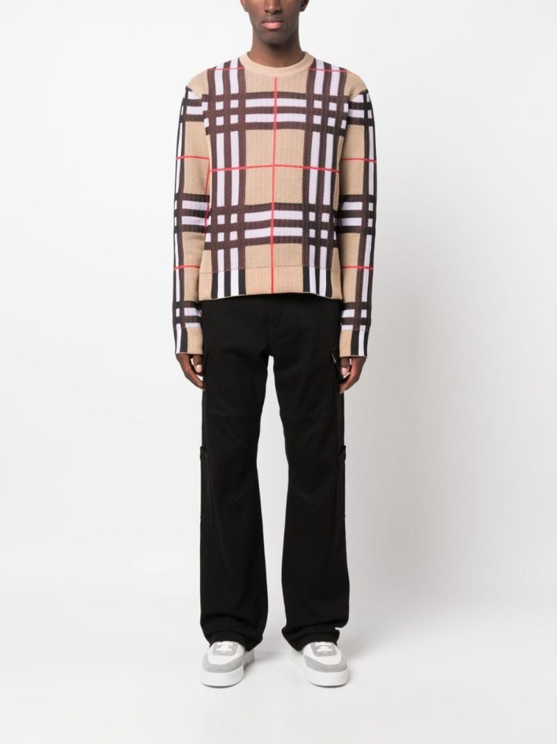 Neutral Vintage Check Sweater