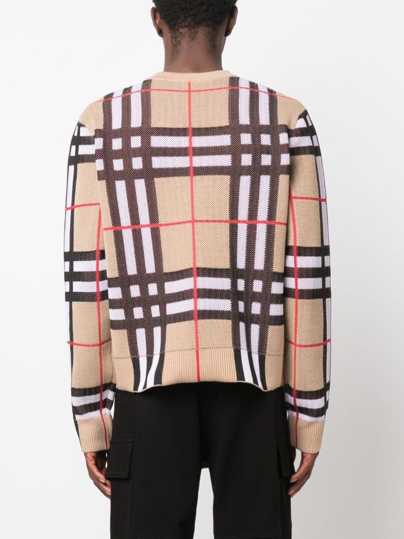 Neutral Vintage Check Sweater