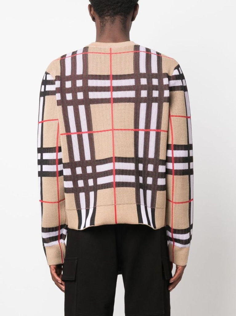 Neutral Vintage Check Sweater