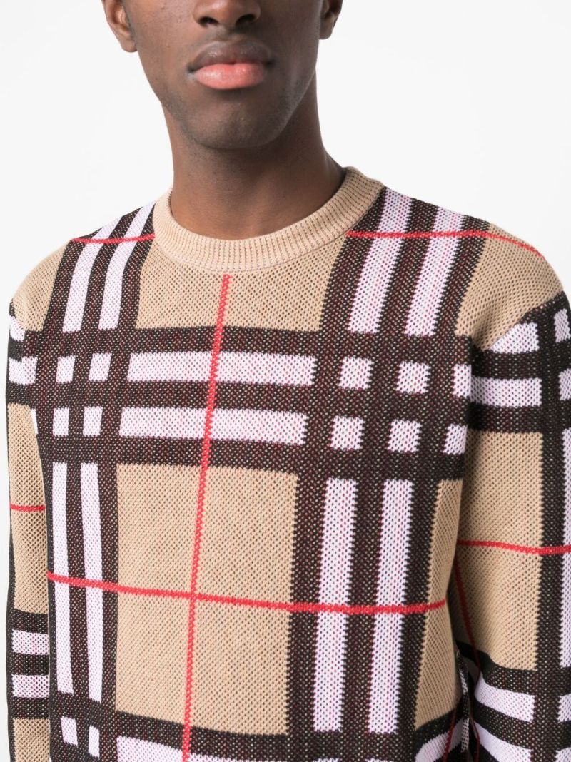 Neutral Vintage Check Sweater