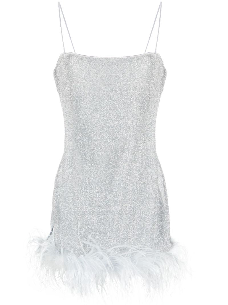 Silver-tone LumiÃ¨re Plumage Mini Dress