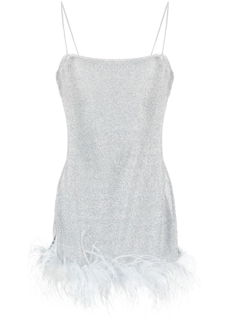 Silver-tone LumiÃ¨re Plumage Mini Dress