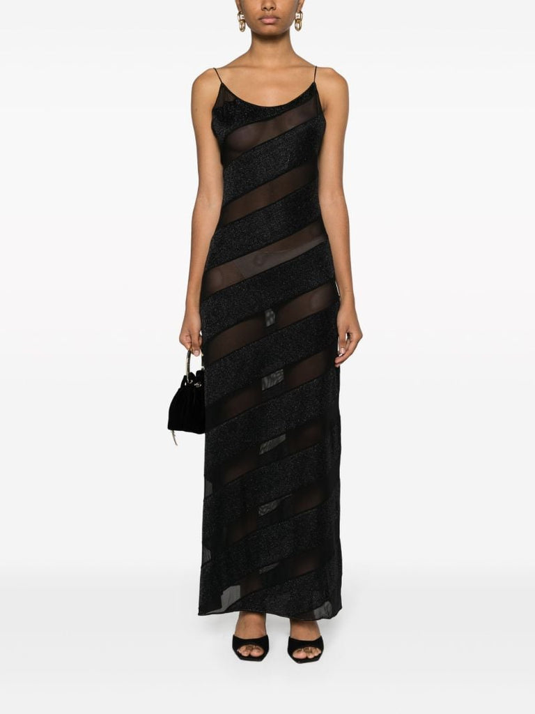 Black LumiÃ_x0083_Â¨re Twist Lurex Dress
