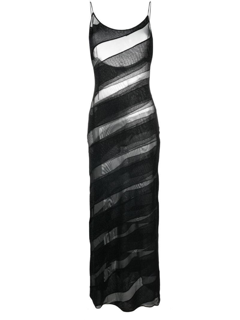 Black LumiÃ_x0083_Â¨re Twist Lurex Dress