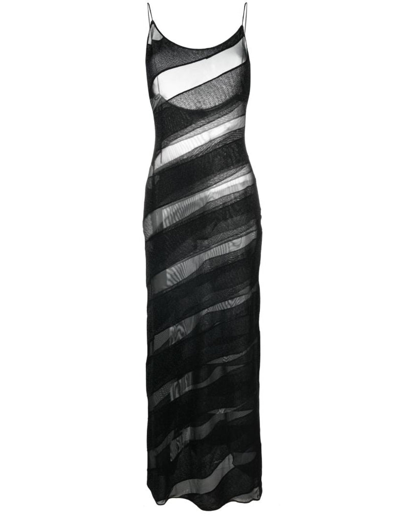 Black LumiÃ_x0083_Â¨re Twist Lurex Dress