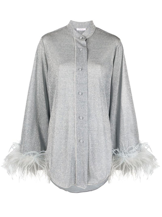 Grey LumiÃ¨re Plumage Lurex Shirt