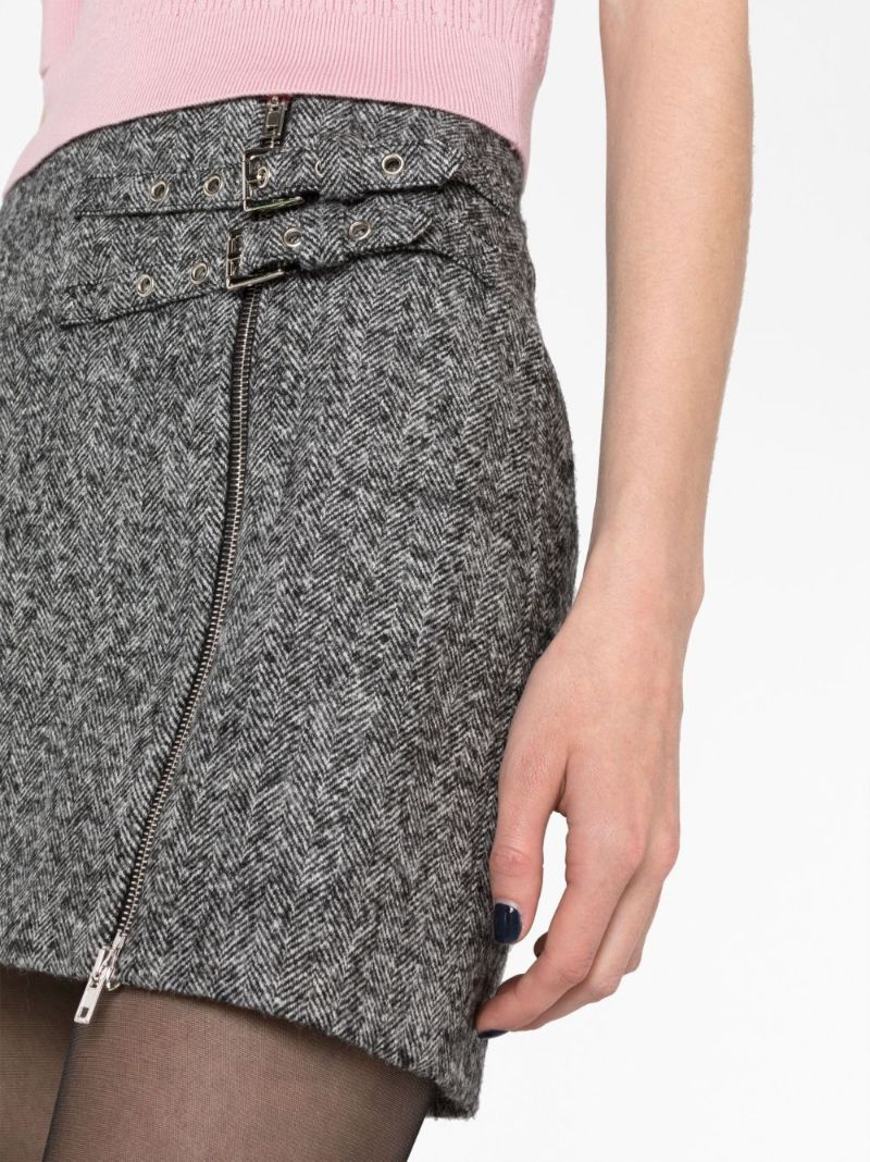 Black Buckled Mini Skirt