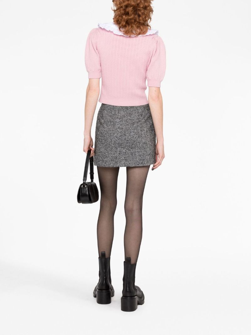 Black Buckled Mini Skirt