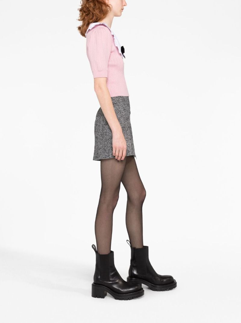 Black Buckled Mini Skirt