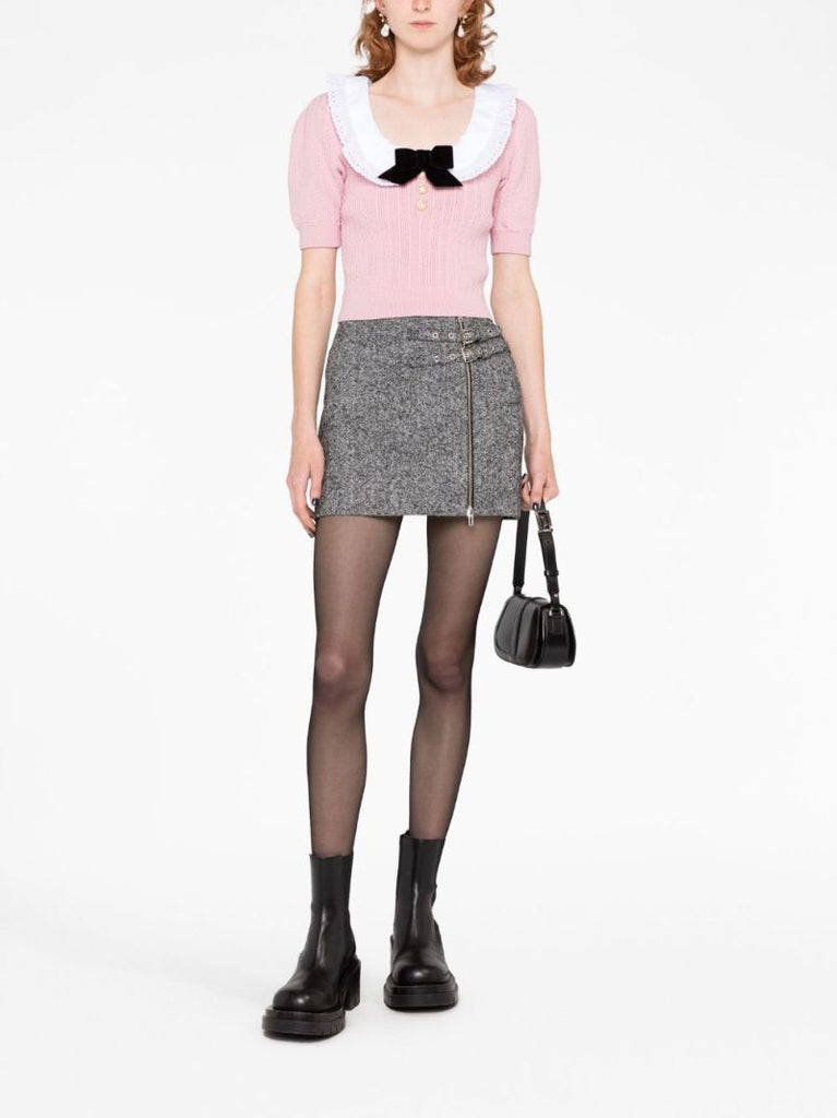 Black Buckled Mini Skirt