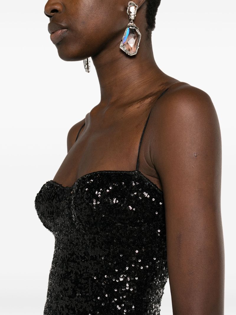 Black Paillettes Plumage Playsuit