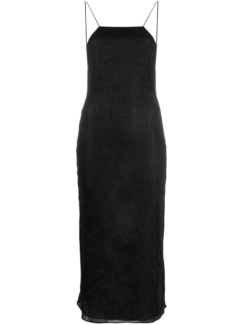 Black LumiÃ_x0083_Â¨re Lurex Midi Dress