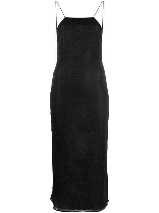 Black LumiÃ_x0083_Â¨re Lurex Midi Dress