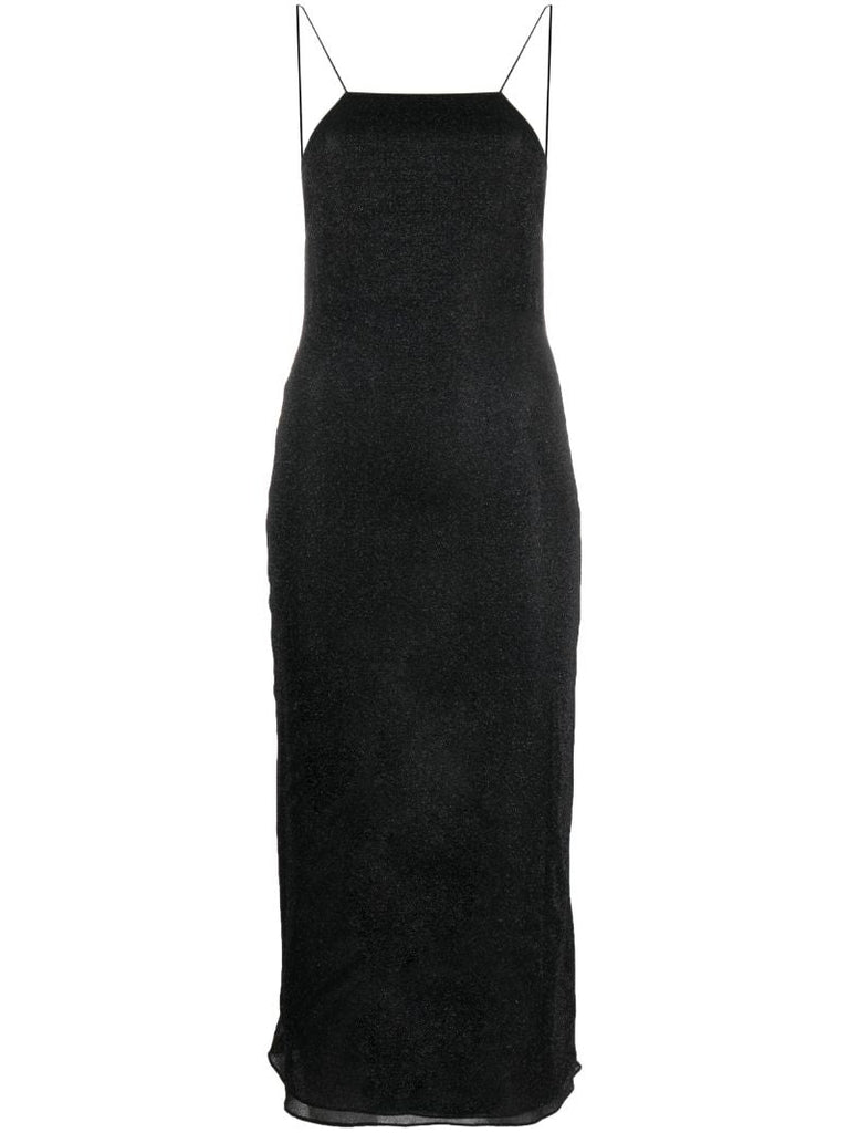 Black LumiÃ_x0083_Â¨re Lurex Midi Dress