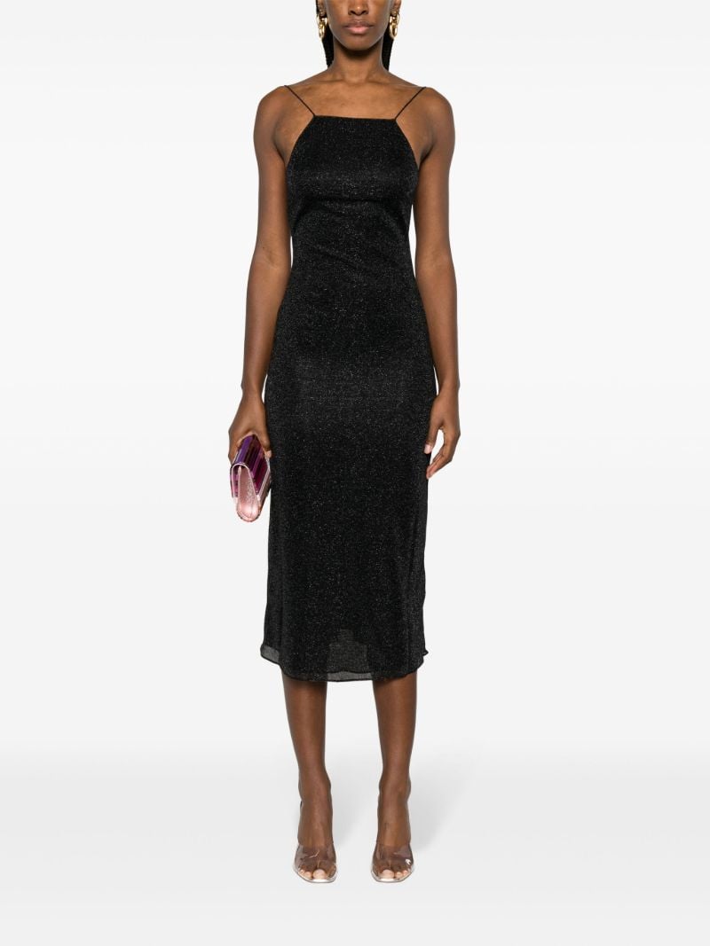 Black LumiÃ_x0083_Â¨re Lurex Midi Dress