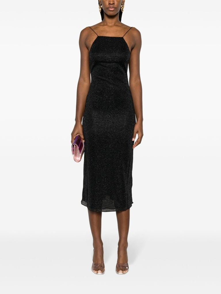 Black LumiÃ_x0083_Â¨re Lurex Midi Dress