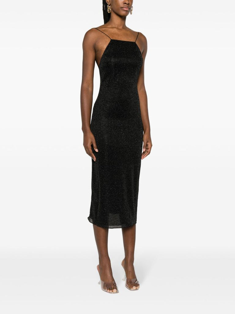 Black LumiÃ_x0083_Â¨re Lurex Midi Dress