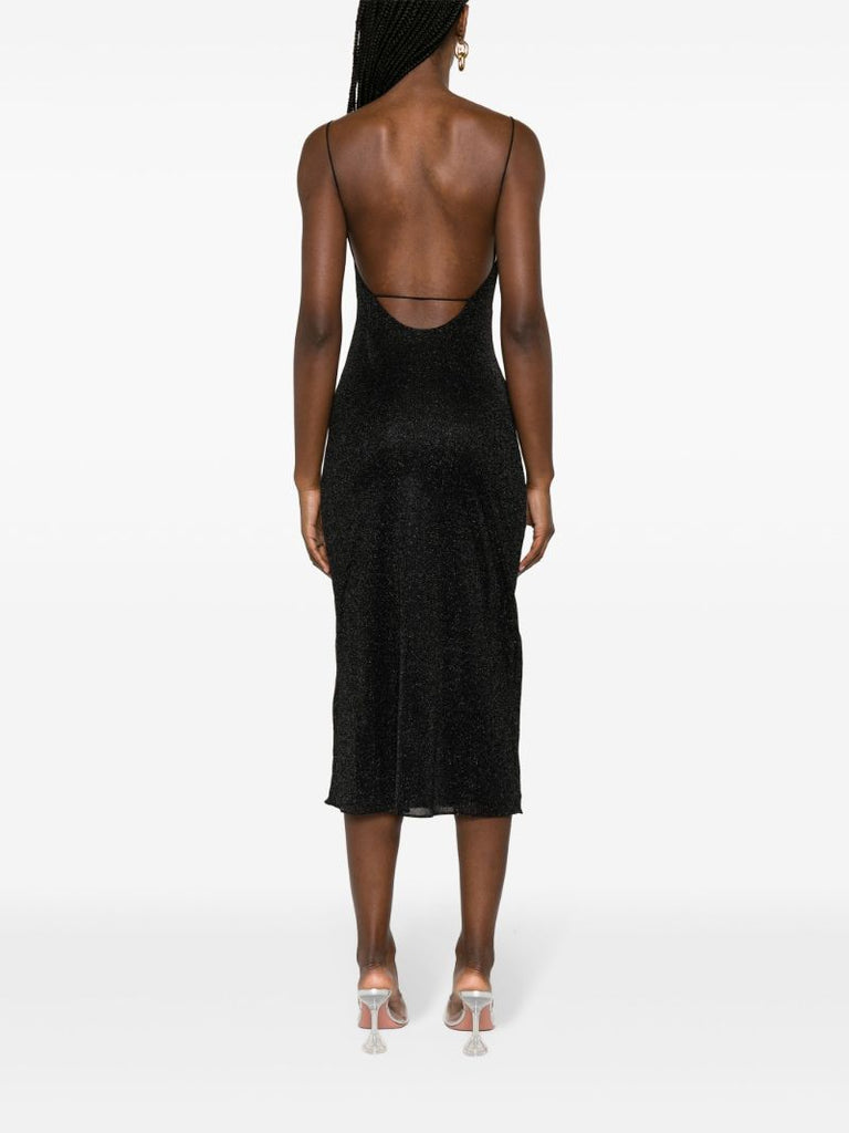 Black LumiÃ_x0083_Â¨re Lurex Midi Dress