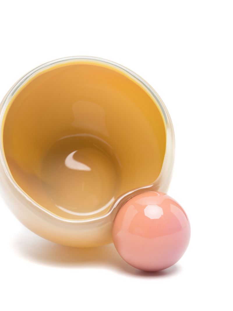 Yellow Bon Bon Glass Coffee Cup