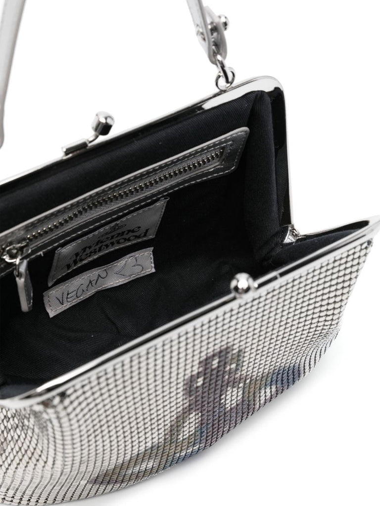 Silver-tone Granny Frame Clutch Bag