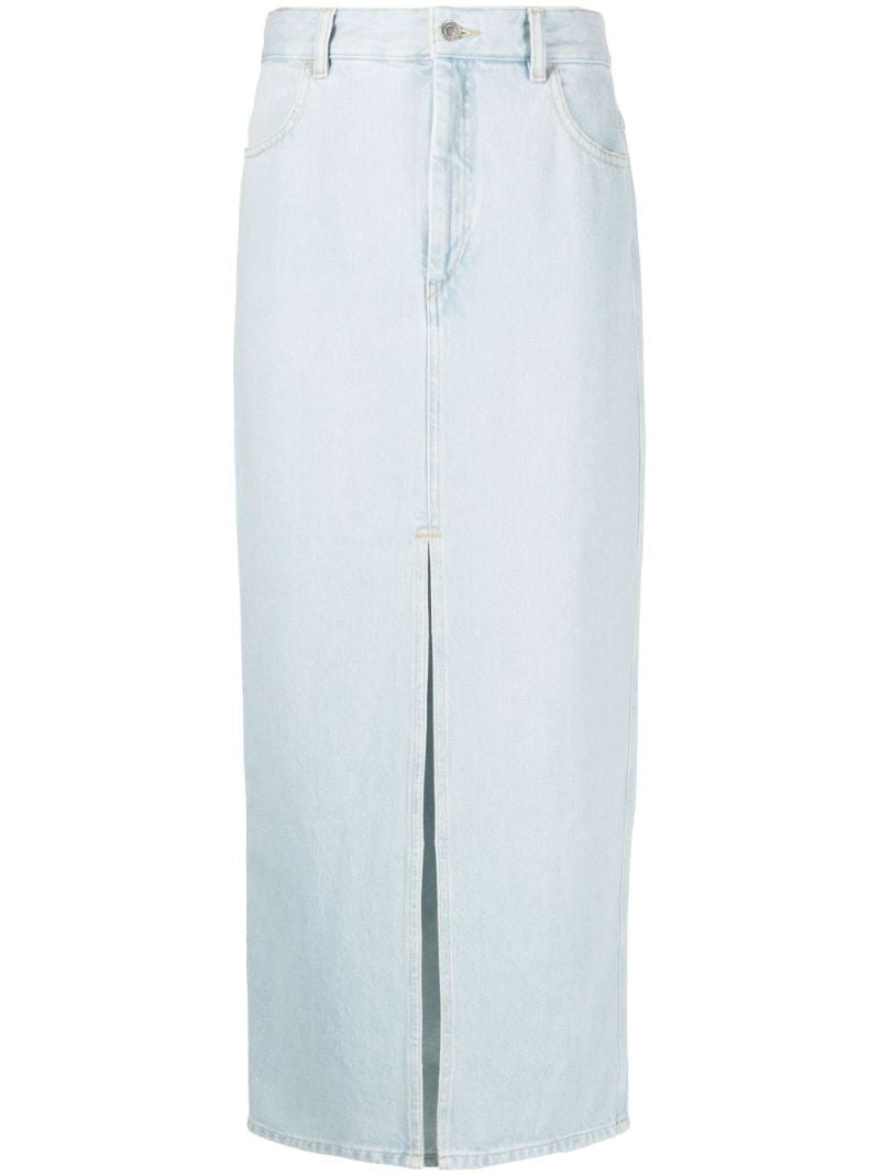 Blue Denim Midi Skirt