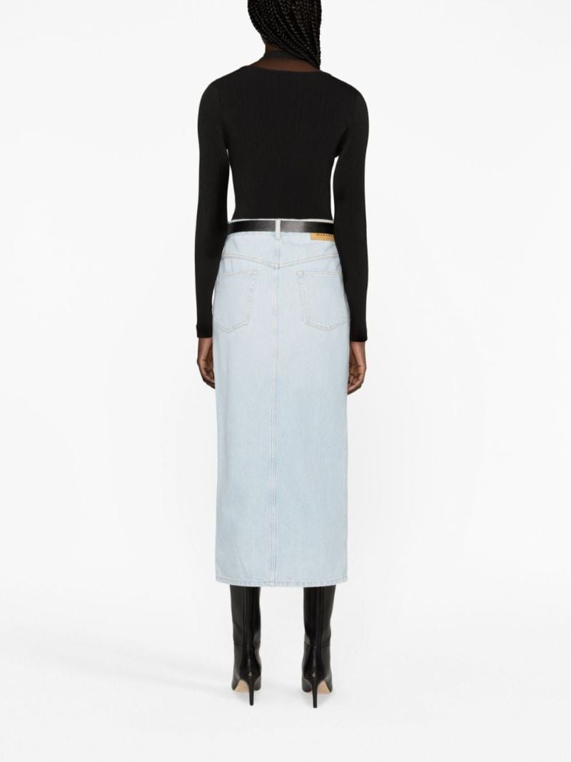 Blue Denim Midi Skirt