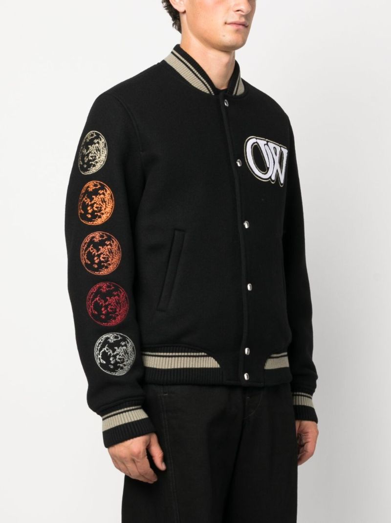 Black Cryst Moon Phase Bomber Jacket