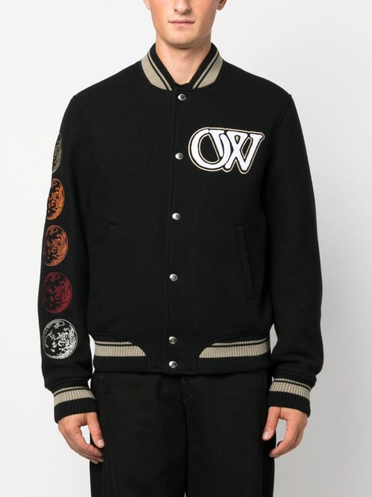 Black Cryst Moon Phase Bomber Jacket