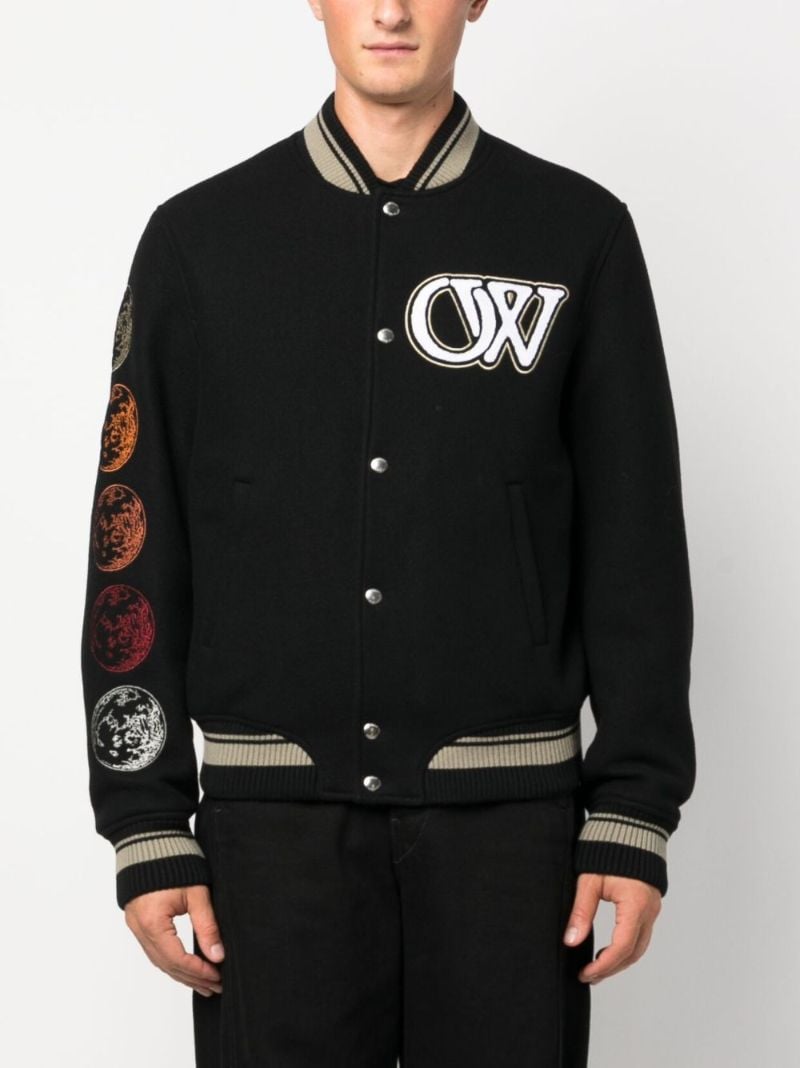 Black Cryst Moon Phase Bomber Jacket