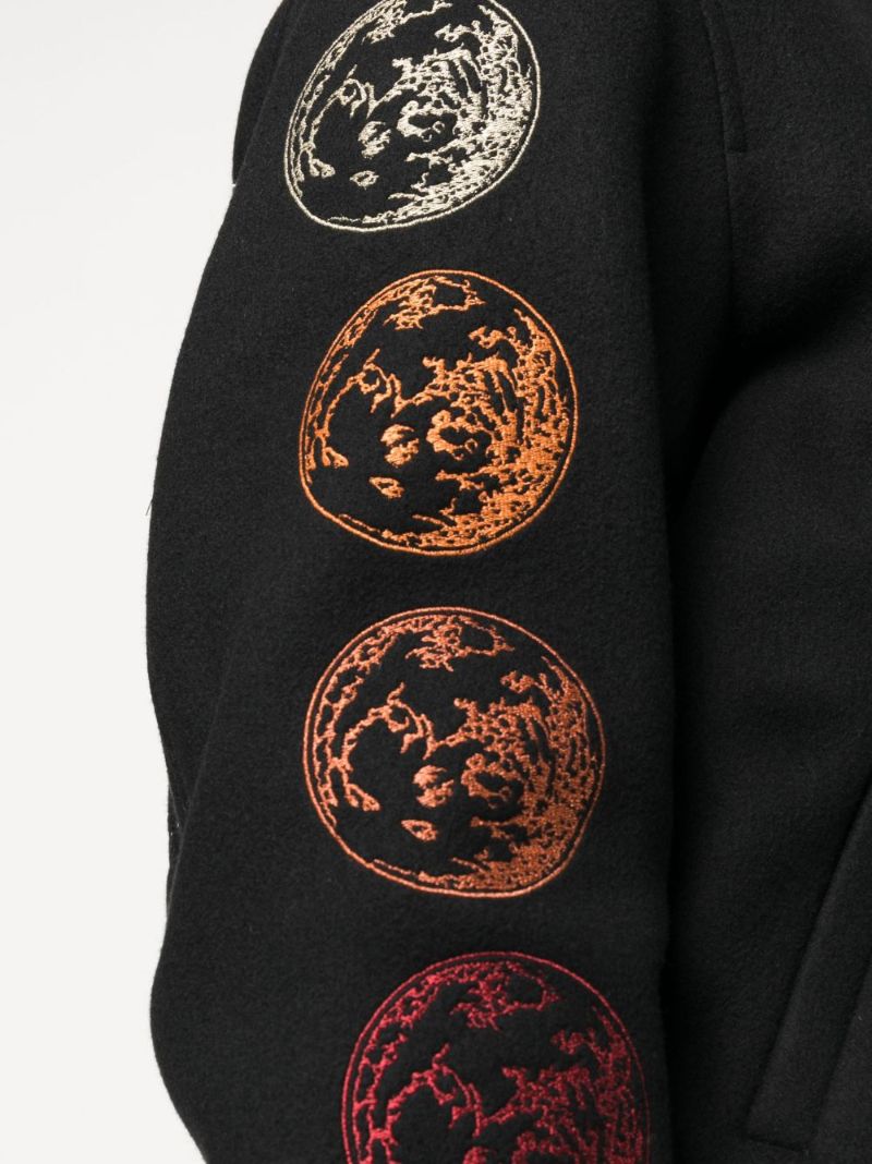 Black Cryst Moon Phase Bomber Jacket