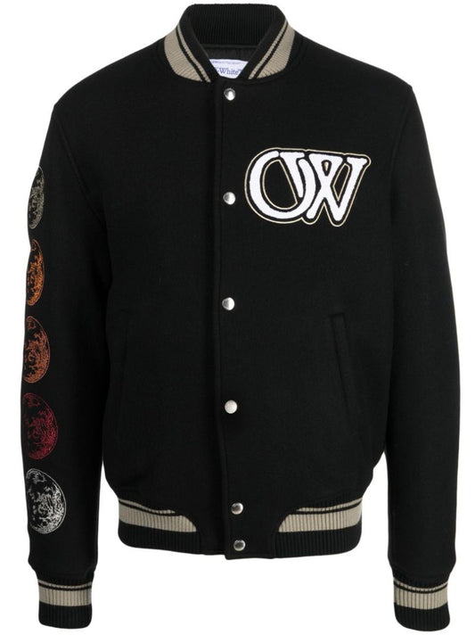 Black Cryst Moon Phase Bomber Jacket