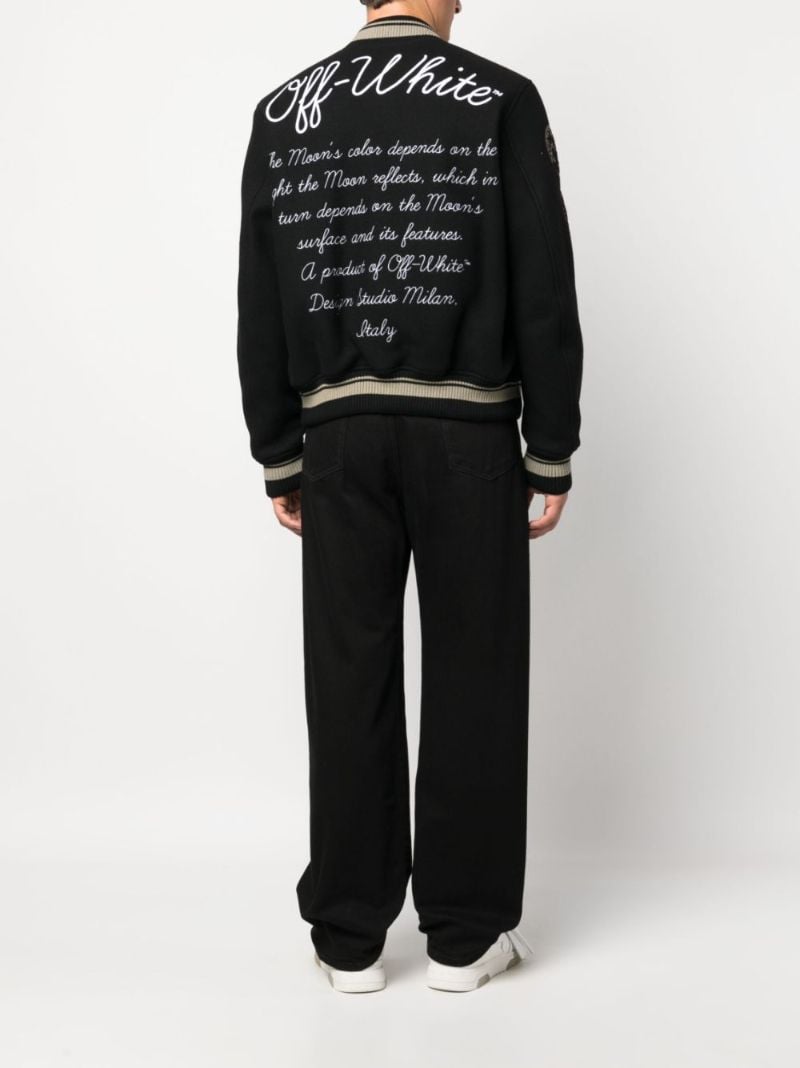 Black Cryst Moon Phase Bomber Jacket