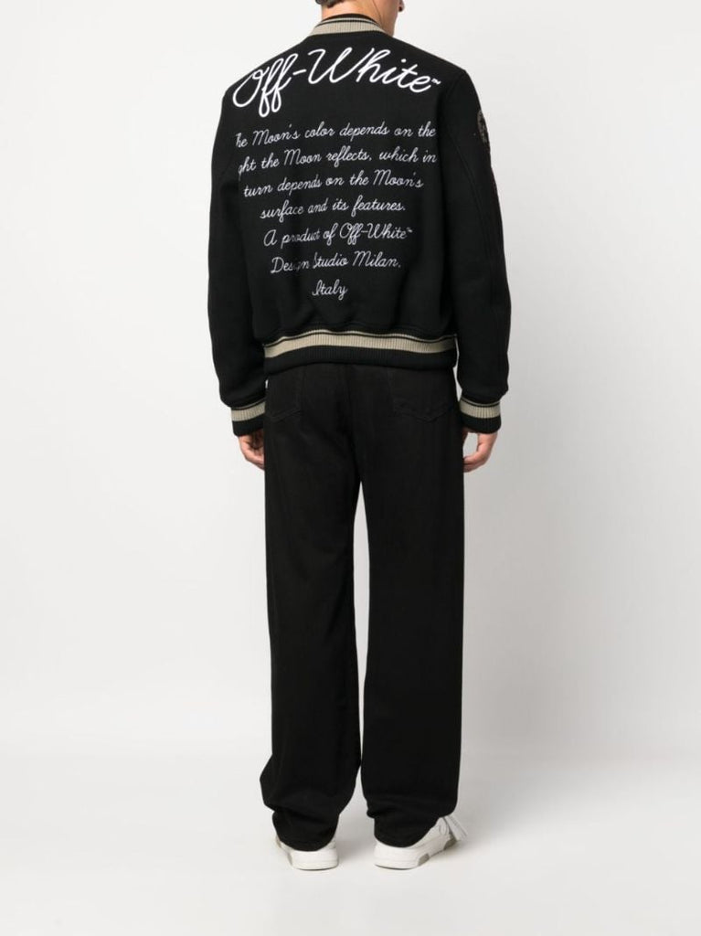 Black Cryst Moon Phase Bomber Jacket