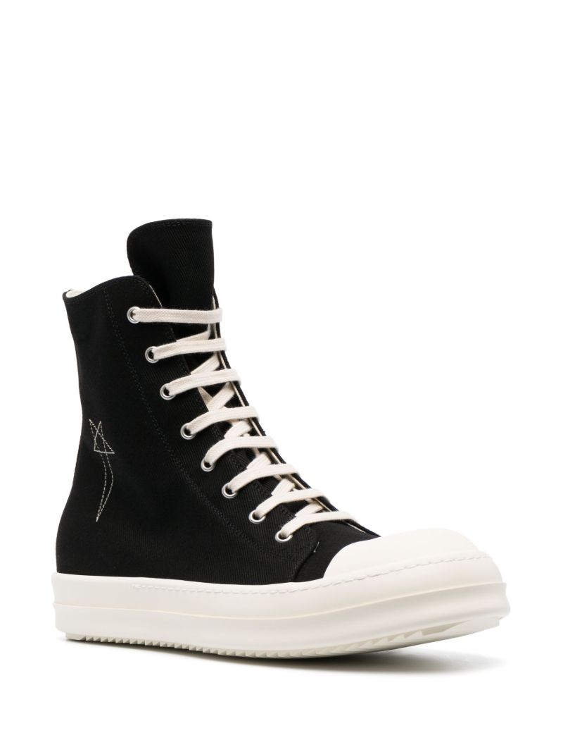 Black High-top Denim Sneakers