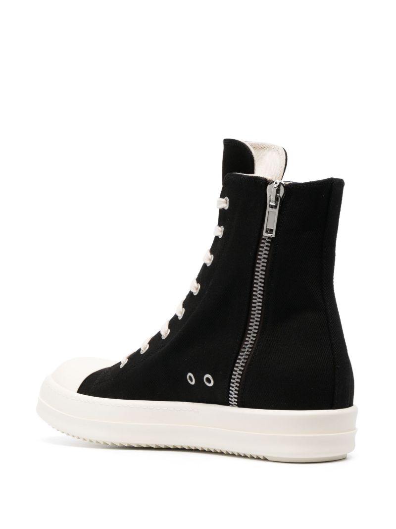 Black High-top Denim Sneakers