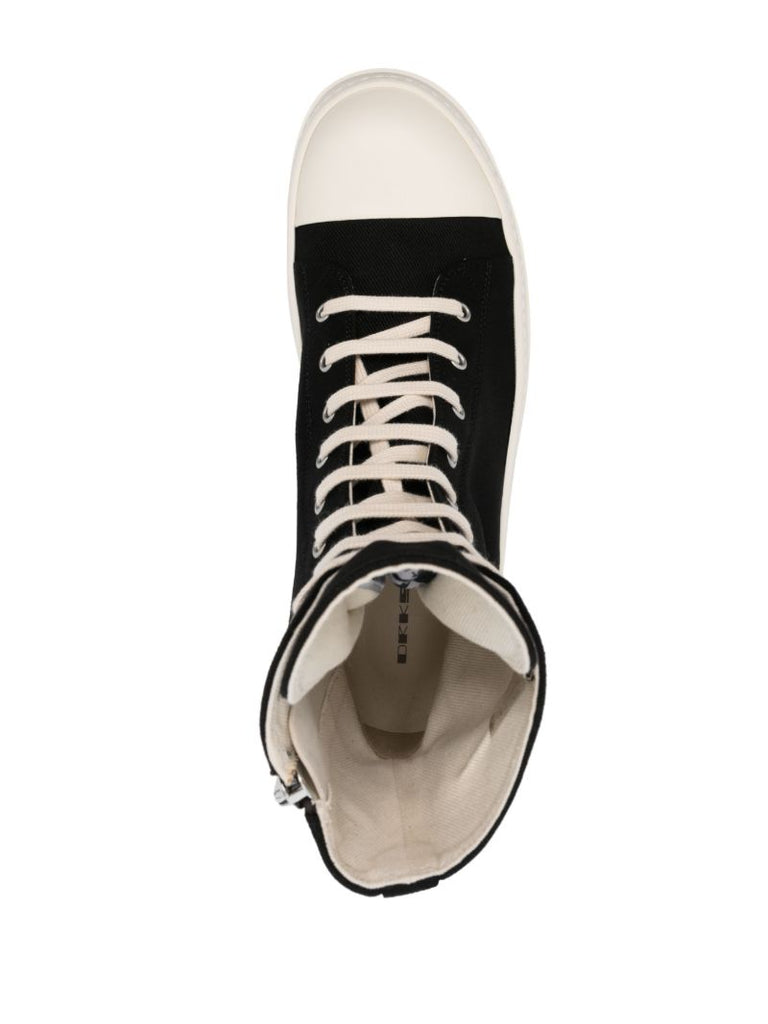 Black High-top Denim Sneakers