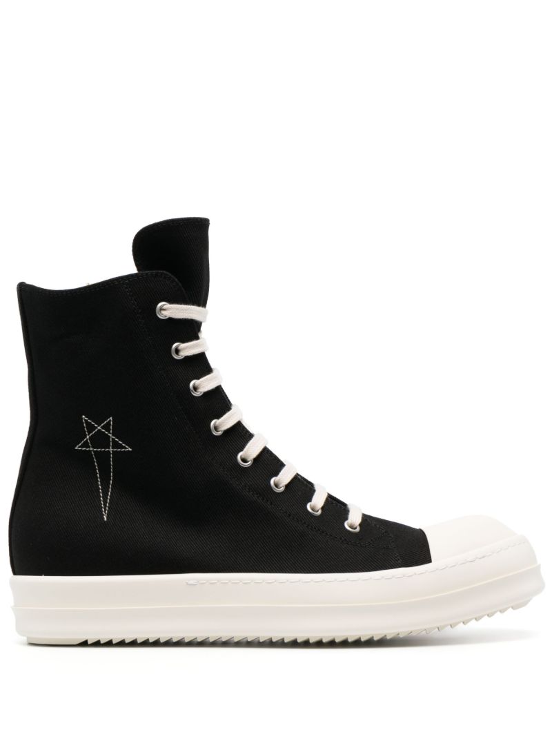 Black High-top Denim Sneakers