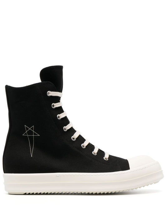 Black High-top Denim Sneakers