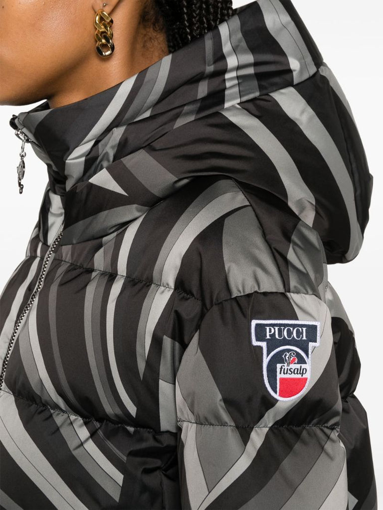 Grey Barsy Iride-print Ski Jacket