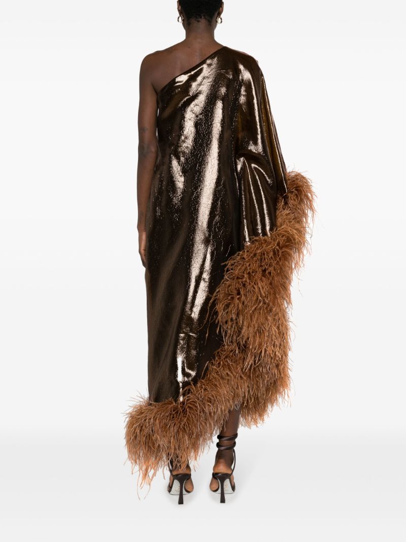Brown Ubud Fantasma One-shoulder Dress
