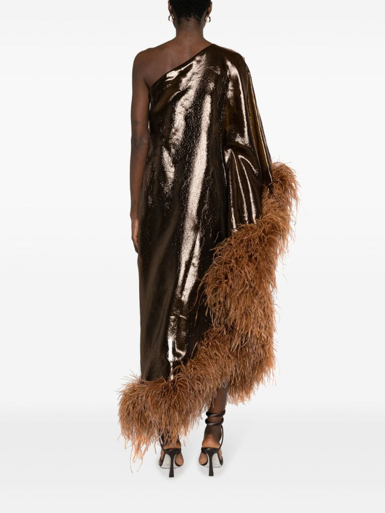 Brown Ubud Fantasma One-shoulder Dress