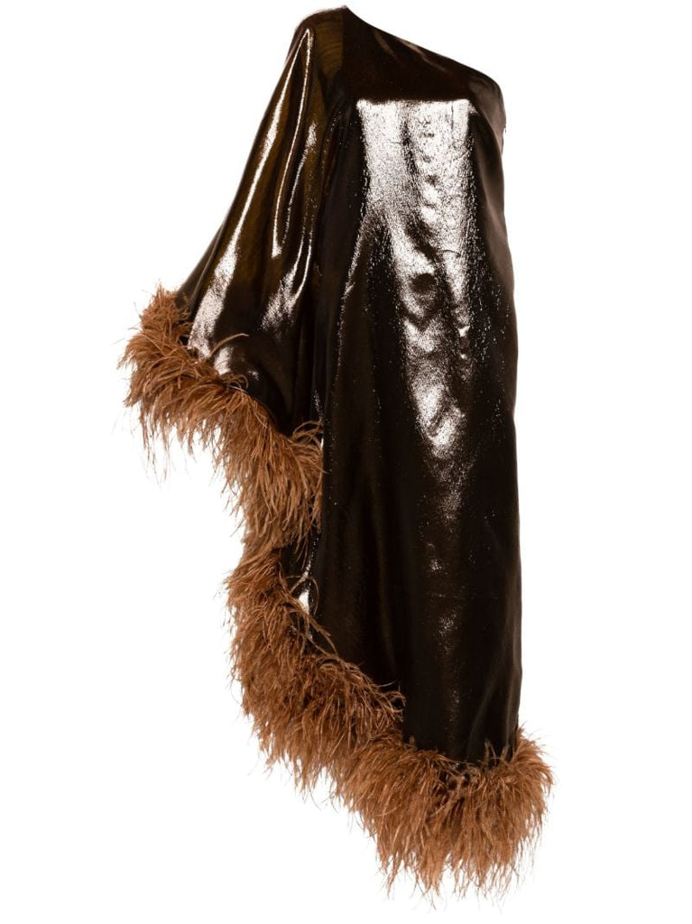 Brown Ubud Fantasma One-shoulder Dress