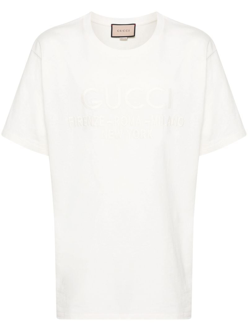 Neutral Logo-embroidered Cotton T-shirt