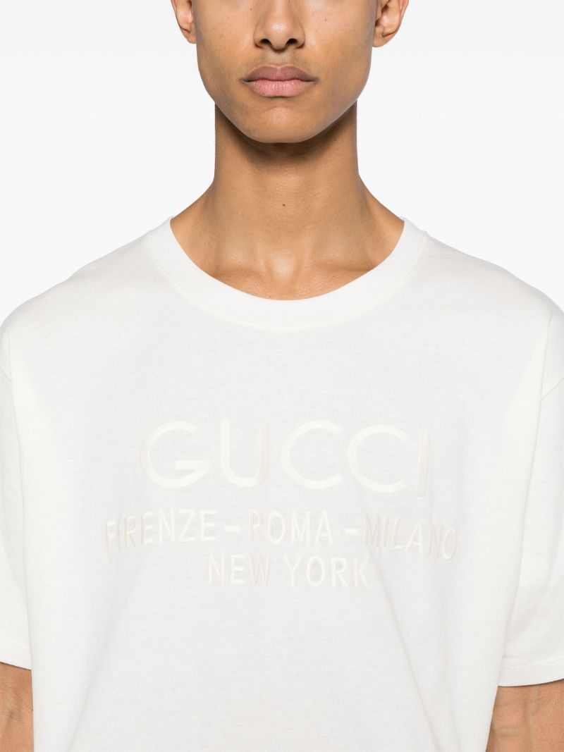 Neutral Logo-embroidered Cotton T-shirt
