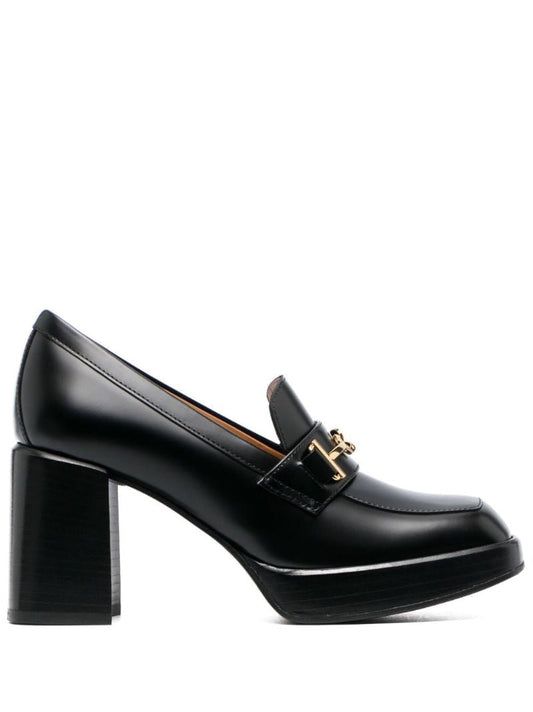 Black 90 Horsebit Leather Pumps