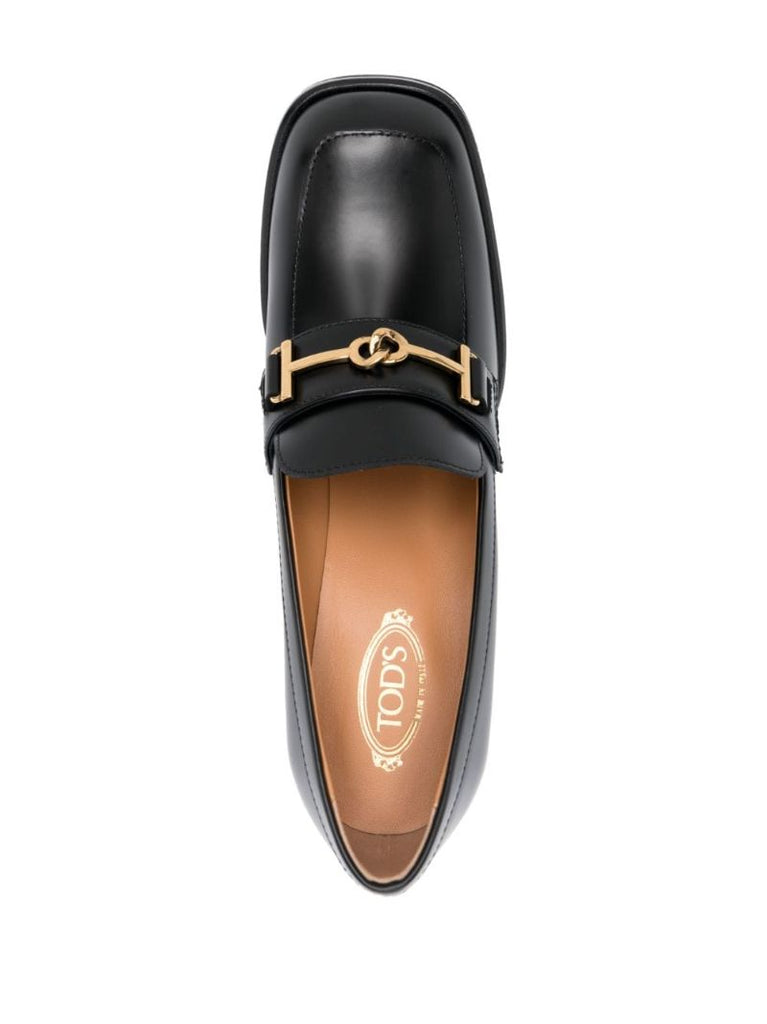 Black 90 Horsebit Leather Pumps