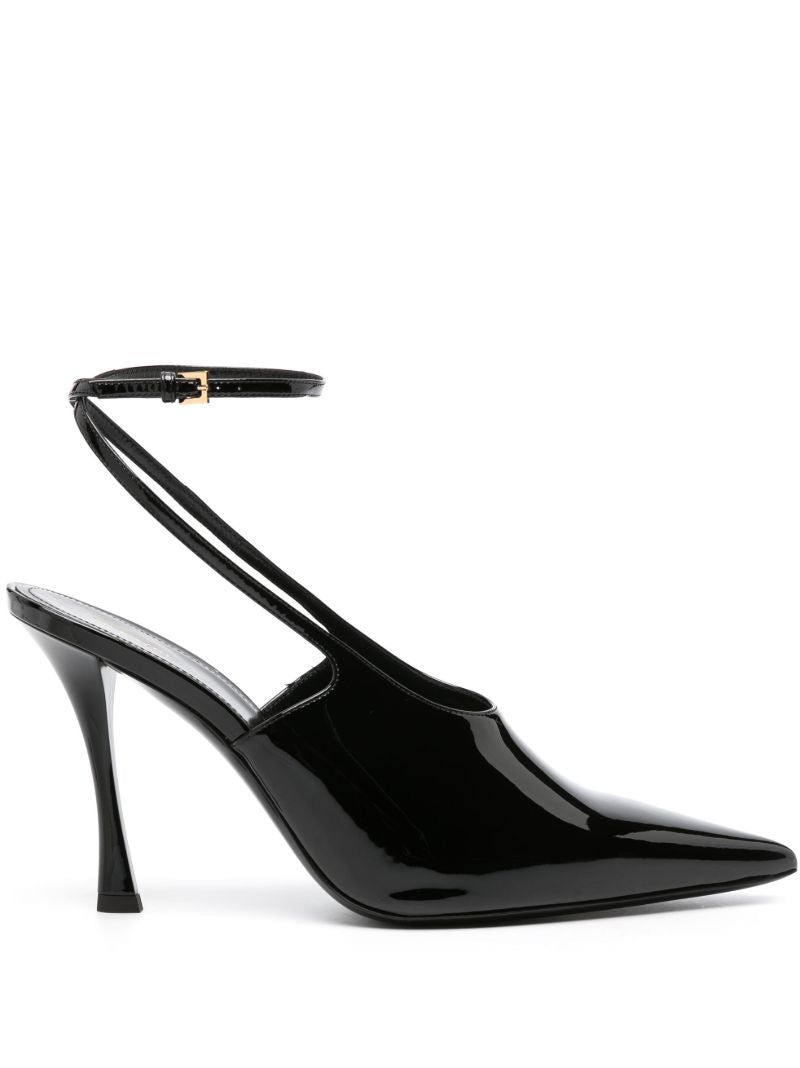 Black 95 Patent-leather Slingback Pumps