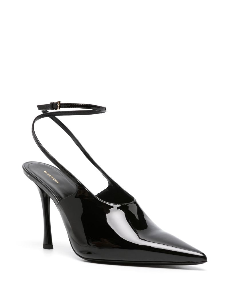 Black 95 Patent-leather Slingback Pumps