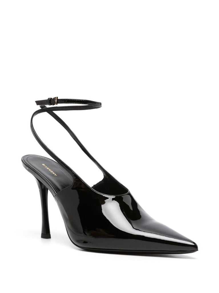 Black 95 Patent-leather Slingback Pumps